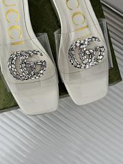 Gucci Classic Double G Diamond Buckle Thick-soled Slippers White - 6