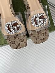 Gucci Classic Double G Diamond Buckle Thick-soled Slippers Brown - 3