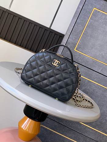 Chanel Bowling Handle Bag Black Size 20 cm