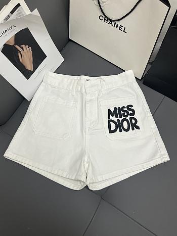 Dior Jean Shorts White