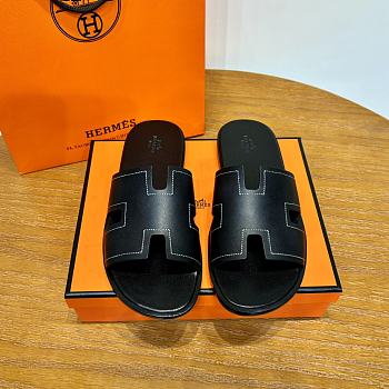 Hermes Black Men's Slippers 