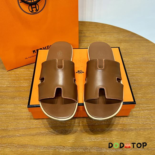 Hermes Brown Men's Slippers - 1