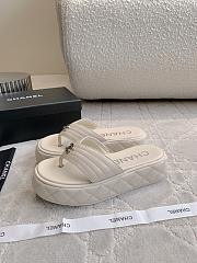 Chanel White Thick-Soled Sandals  - 1