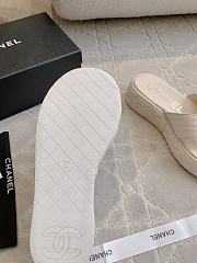 Chanel White Thick-Soled Sandals  - 5