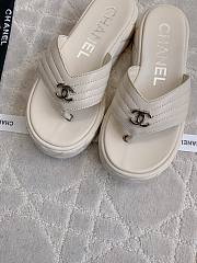 Chanel White Thick-Soled Sandals  - 4