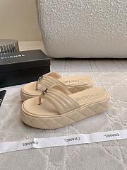 Chanel Beige Thick-Soled Sandals - 1