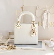 Dior Lady Mini Lizard White Leather Size 17 x 15 x 7 cm - 1