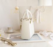 Dior Lady Mini Lizard White Leather Size 17 x 15 x 7 cm - 6