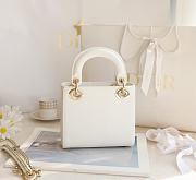 Dior Lady Mini Lizard White Leather Size 17 x 15 x 7 cm - 2