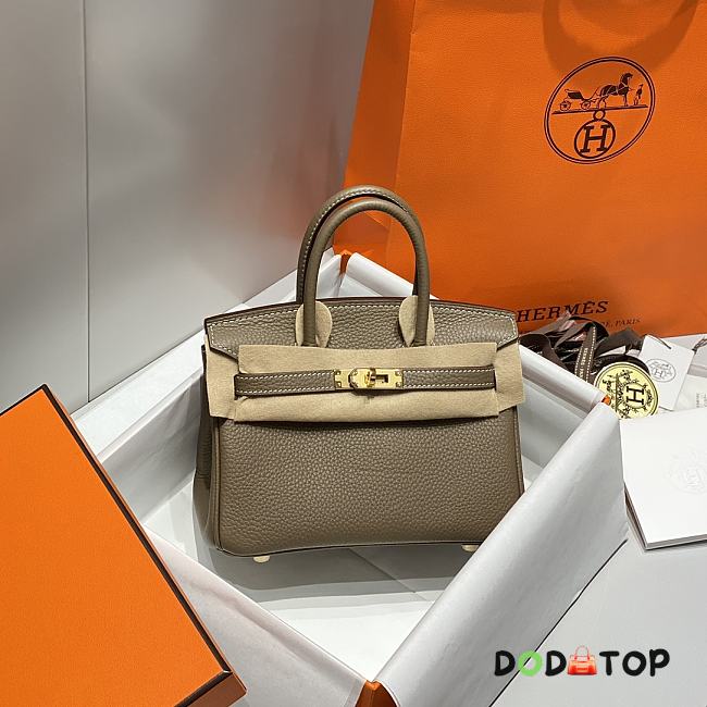 Hermes Mini Birkin Etoupe Togo Leather with Gold Bucket Size 20 cm - 1