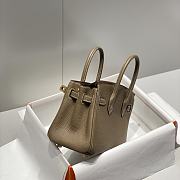 Hermes Mini Birkin Etoupe Togo Leather with Gold Bucket Size 20 cm - 5