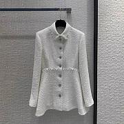 Chanel Sequins White Skirt Long Tweed Jacket Women - 1