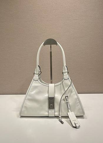 Prada White Handle Bag 1BG563 Size 30.5 x 17.5 x 9 cm