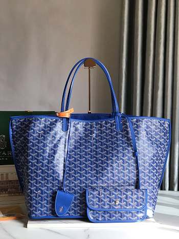 Goyard Reversible Anjou Double-Sided Tote Extra Large Blue Size 39 x 32 x 19 cm