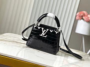 Louis Vuitton LV Capucines Mini Handbag Black Crocodile And White Mother-Of-Pearl Size 21 x 14 x 8 cm - 1