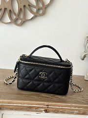 Chanel Vanity Black Bag Light Gold Hardware Size 9.5 × 17 × 8 cm - 1