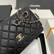 Chanel WOC Bow Black Bag Gold Hardware Size 12.3 x 19.2 x 3.5 cm - 3