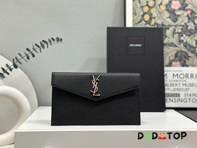 YSL Clutch Ball Pattern Black Silver Size 27 × 16 × 2 cm - 1