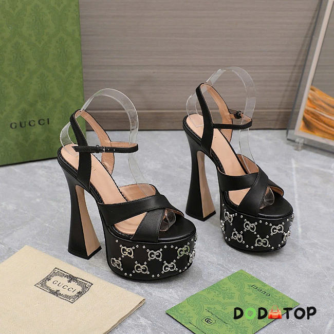 Gucci Toe Open Sandals Black 15.5 cm - 1