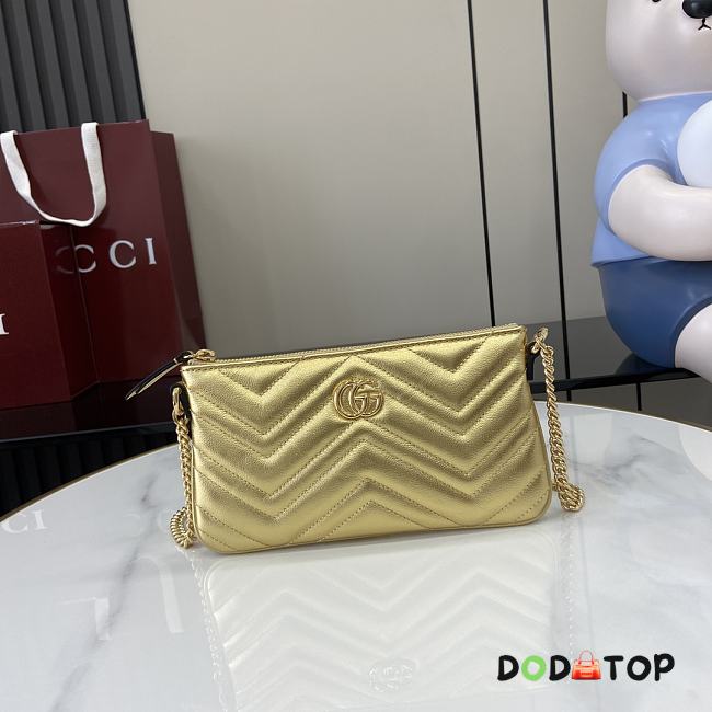 Gucci GG Marmont Super Mini Bag In Gold Leather Size 22 x 12 x 2 cm - 1