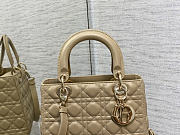 Dior Lady Medium Beige Leather Bag Size 24 x 20 x 11 cm - 6