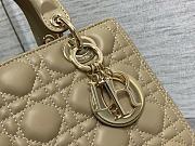 Dior Lady Medium Beige Leather Bag Size 24 x 20 x 11 cm - 3