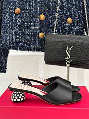 Roger Vivier Leather Crystal-Embellished Strass Mules balck - 6