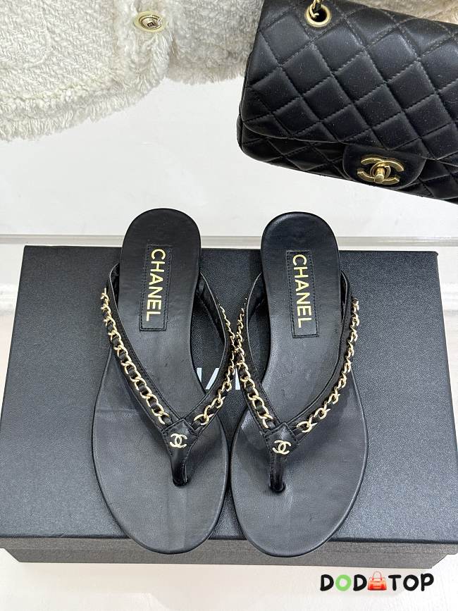 Chanel flap sandals black - 1
