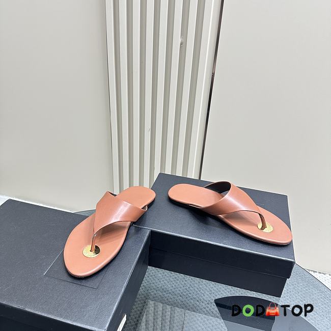 SAINT LAURENT Sandals in smooth leather brown - 1