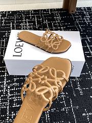 LOEWE Petal Anagram leather slides brown - Code Candace (25% off) - 5