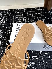 LOEWE Petal Anagram leather slides brown - Code Candace (25% off) - 4