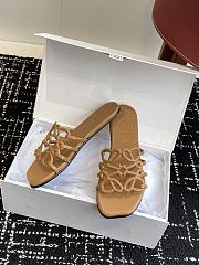 LOEWE Petal Anagram leather slides brown - Code Candace (25% off) - 3
