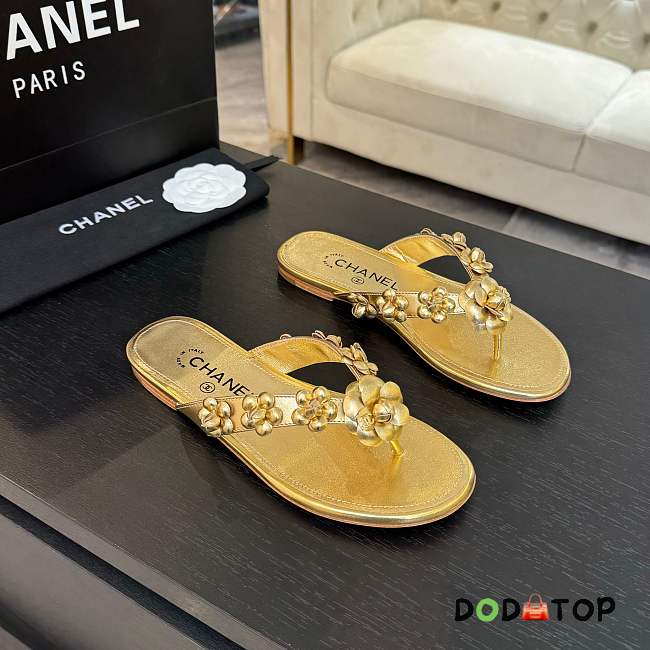 Chanel slides gold6 - 1