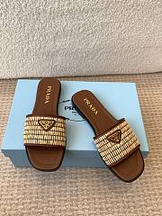 Prada crochet-detail leather sandals brown - 1
