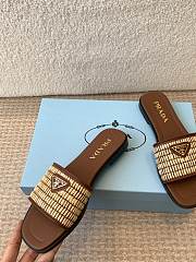 Prada crochet-detail leather sandals brown - 2