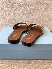 Prada crochet-detail leather sandals brown - 4