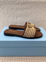 Prada crochet-detail leather sandals brown - 5