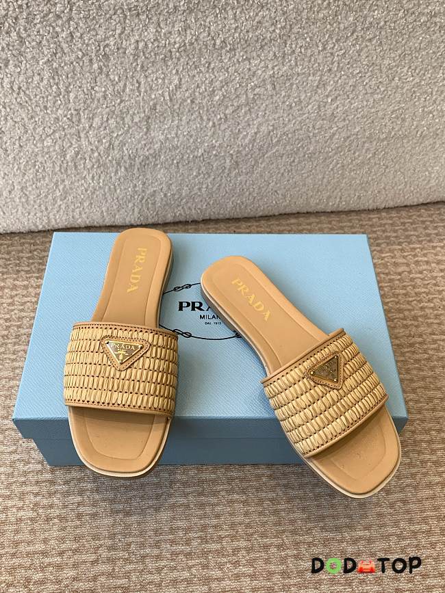 Prada crochet-detail leather sandals beige - 1