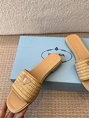 Prada crochet-detail leather sandals beige - 5