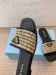 Prada crochet-detail leather sandals black - 5