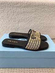 Prada crochet-detail leather sandals black - 3
