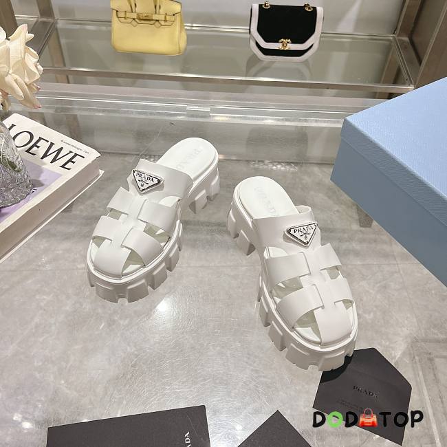 Prada Women's Monolith White Rubber Clog - 1