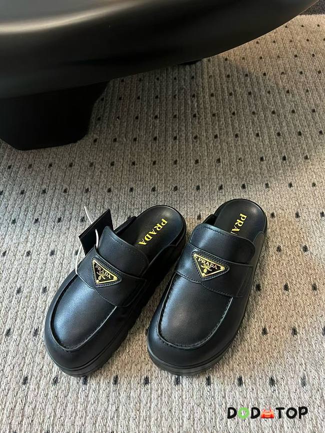 Prada leather mules black - 1