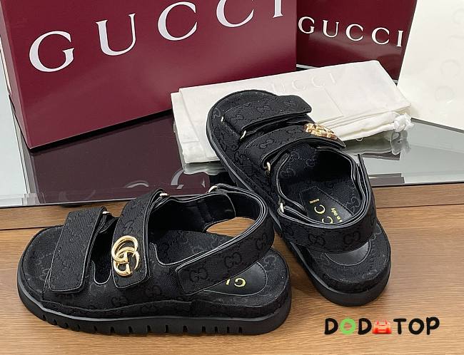 Gucci sandals black logo - 1