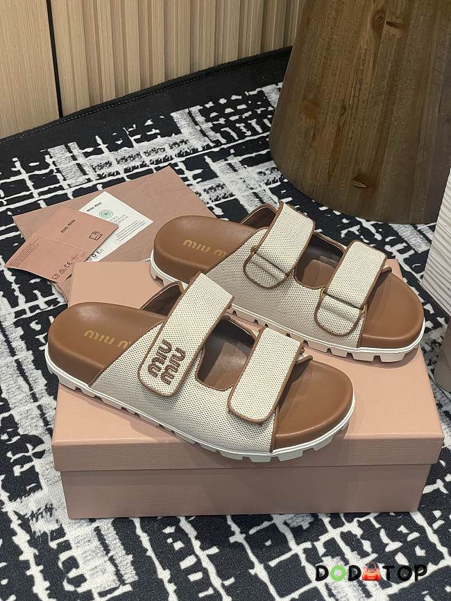 MiuMiu Canvas mules brown - 1
