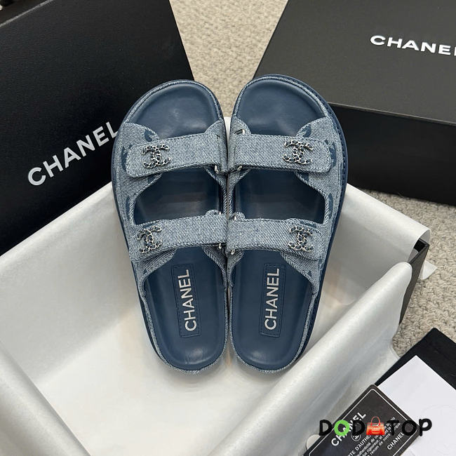 chanel sandals denim blue  - 1