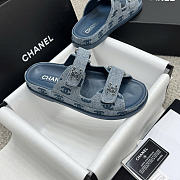 chanel sandals denim blue  - 5