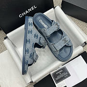chanel sandals denim blue  - 4