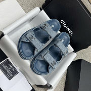 chanel sandals denim blue  - 3