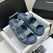 chanel sandals denim blue  - 2